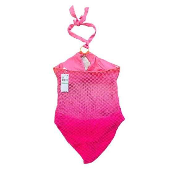 NWT! Trina Turk Opal Crochet High Neck One Piece Swimsuit - Size 8 - Picture 6 of 8